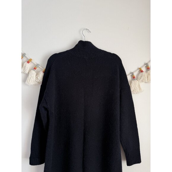 COS Navy Wool Alpaca Blend Mock Neck Mini Sweater Dress Modest Minimalist M - Picture 10 of 10